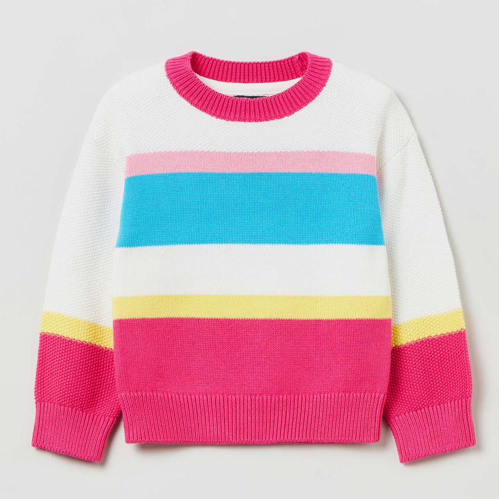 O V S Girl Pullover Sweater Multi Color Knitwear - TinyTikes.pk