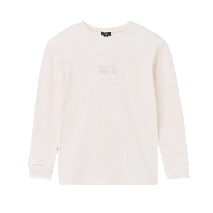 O V S Girl White Pink Lining Never Stop Dreaming T-Shirt