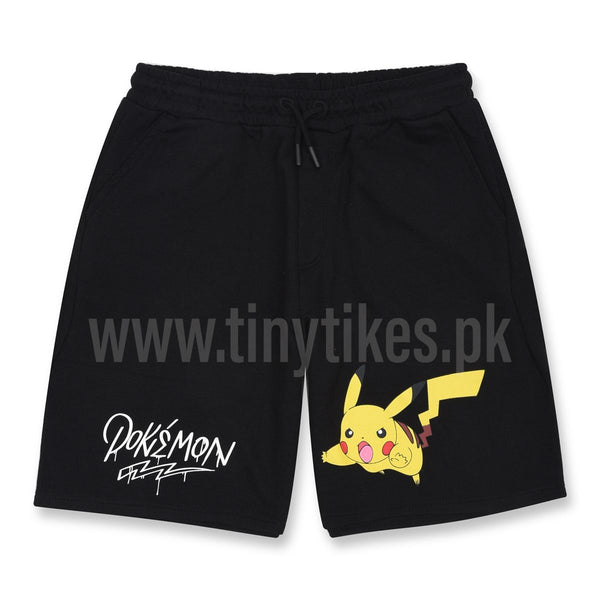 ZR Pokemon Black Teri Short For Boys - TinyTikes.pk