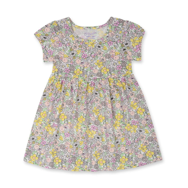 PRM Girl White With Floral Printed Jersey Dress TinyTikes.pk PRM Girl White With Floral Printed Jersey Dress TinyTikes.pk