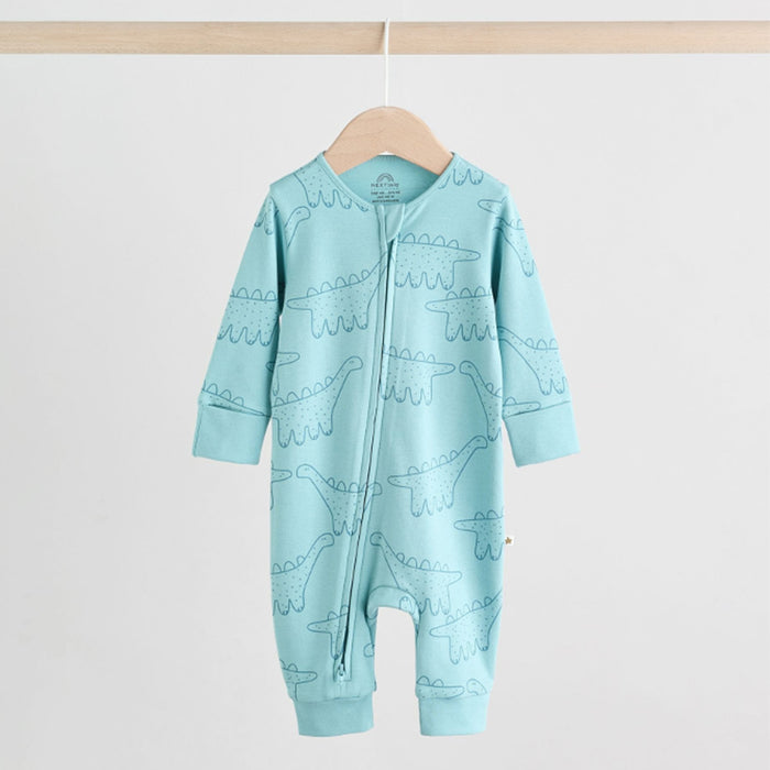 NXT Boy Sea Green Dino Printed Romper