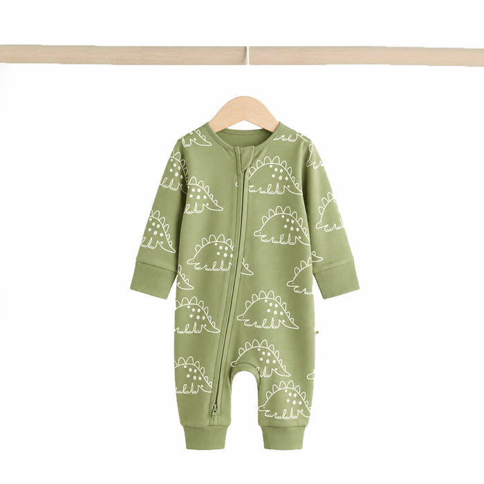 NXT Boy Green Dino Printed Full Sleeve Romper