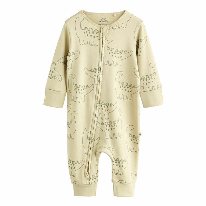 NXT Boy Skin Dino Printed Full Sleeve Zipper Romper