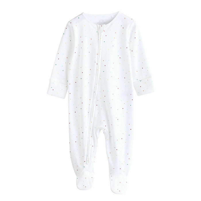 NXT Boy White Multi Color Star Printed Full Sleeve Romper