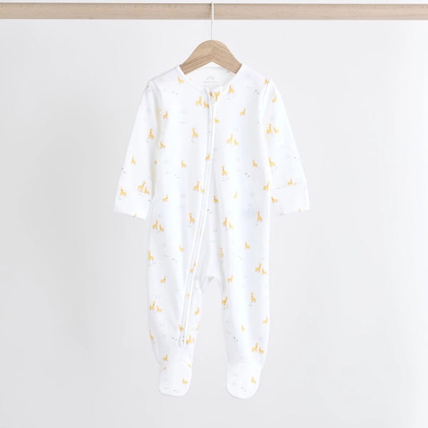 NXT Boy White Giraffe Printed Full Body Suit