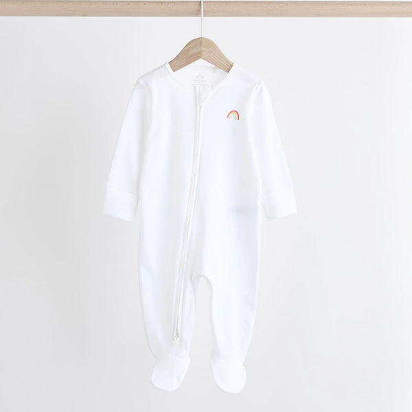 NXT Unisex White Rainbow Printed Full Body Suit
