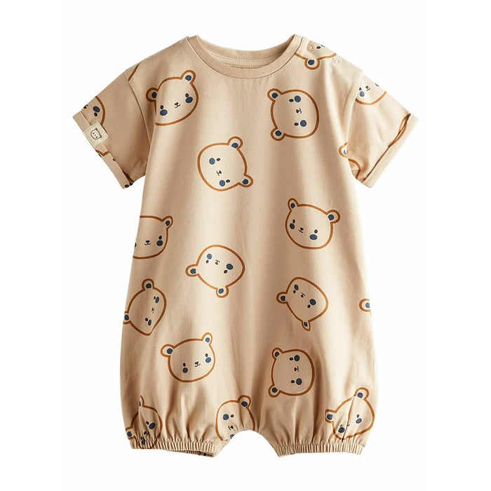 NXT Baby Boy Brown Bear Face Half Romper