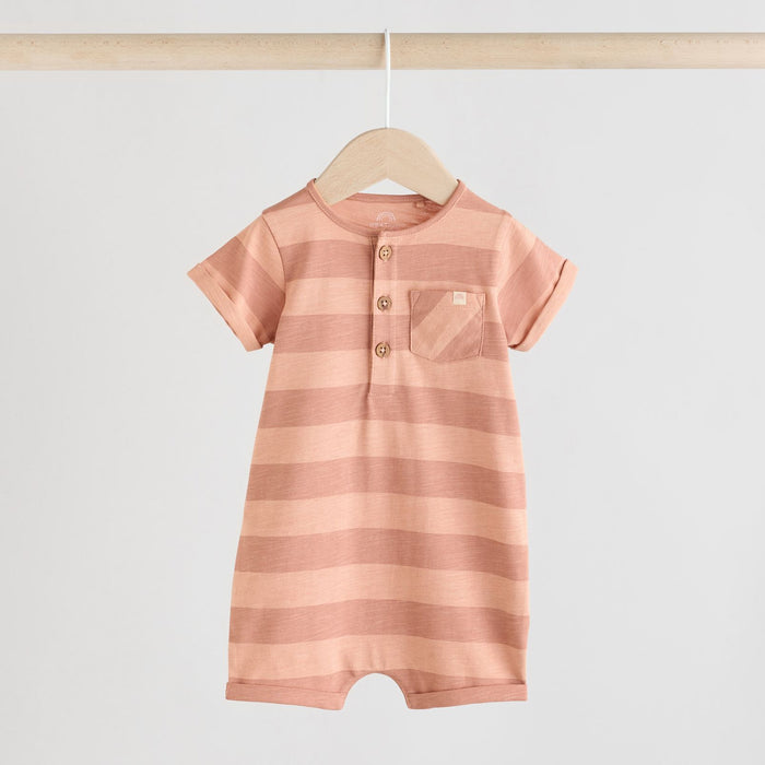 NXT Baby Boy Front Pocket Brwon Lining Romper
