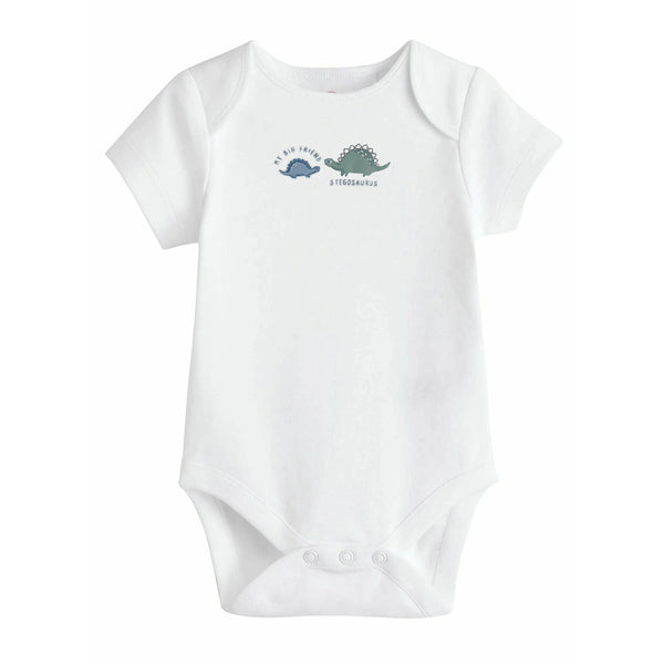 CA Boy White Dinosaur Print Romper