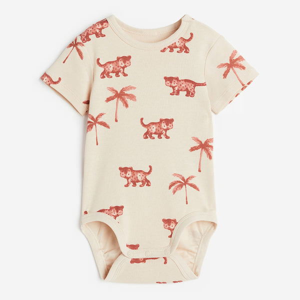 HM Skin Romper Animal & Plam Trees Print