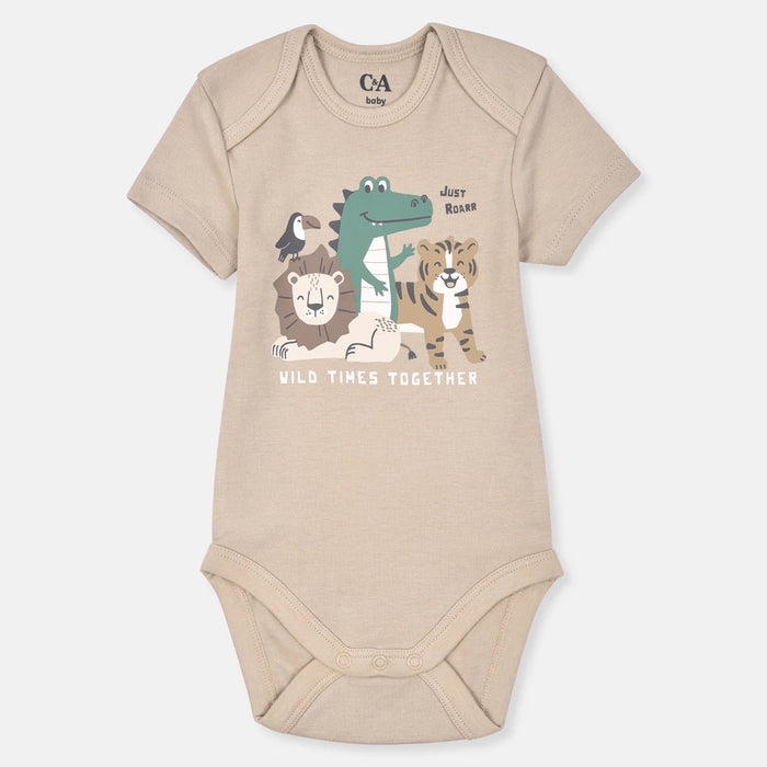 CA Light Khaki Animal Printed Romper