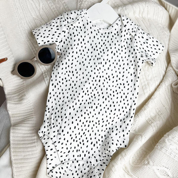 Uni White Black Dotted Romper