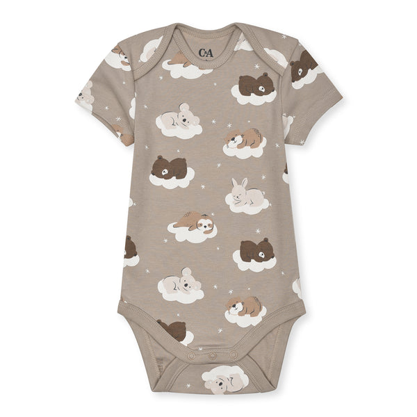 CA Boy Sleeping Animal Printed Romper