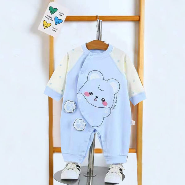 KD Boy Sky Blue Color Lovely Baby Print Full Body Suit