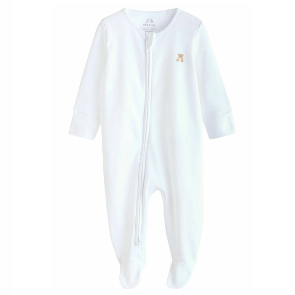 Boy Off-white With Teddy Bear Printed Romper