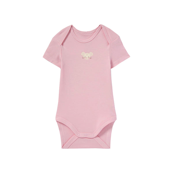 Girl light Pink Mouse Print Romper