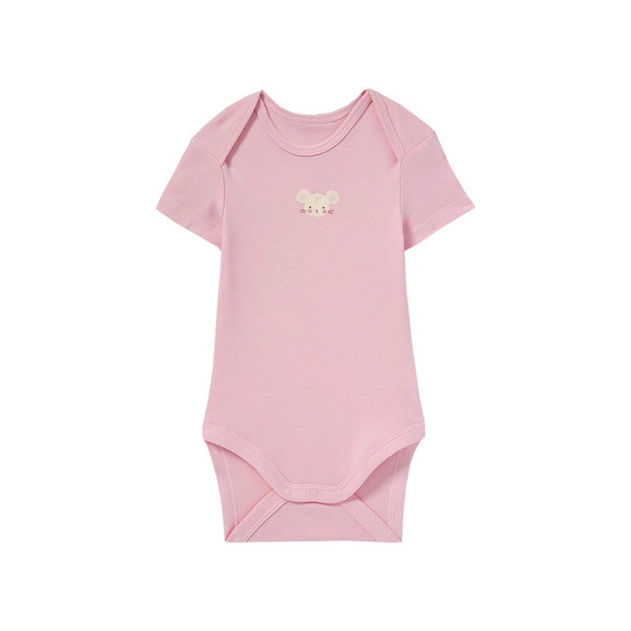 Girl light Pink Mouse Printed Romper