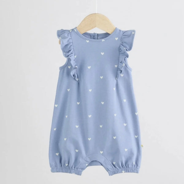 NXT Girl Blue Heart Printed Romper