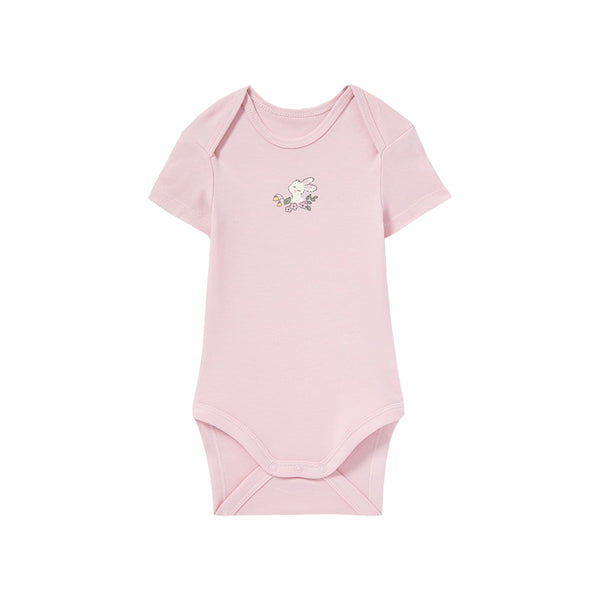 CA Girl Light Pink Rabbit Print Romper