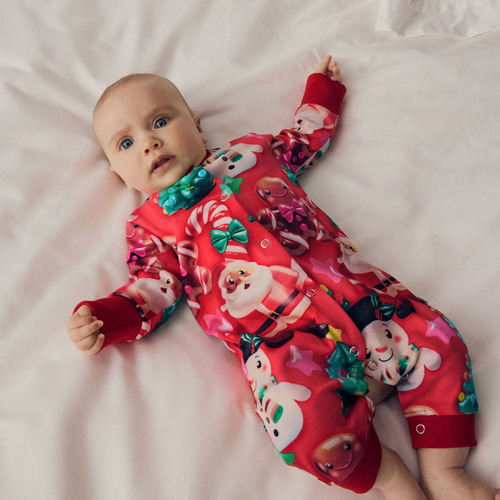 NXT Girl Red With Santa Printed Romper