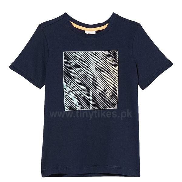 S Oliver Boy Blue With Palm Tree Jersey T-Shirt