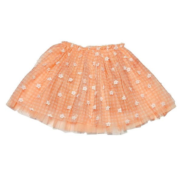 Girl Peach 3D Flower Fancy Skirt