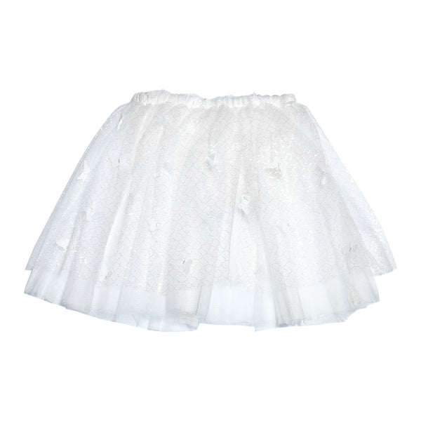 Girl White 3D Butterfly Fancy Skirt