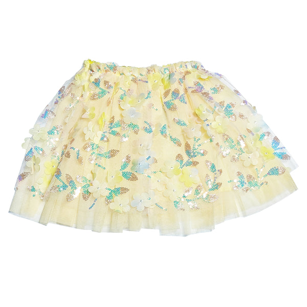 Girl Yellow 3D Flower Fancy Skirt