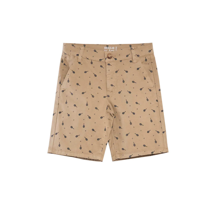 KIA BI Boy Racket Printed Brown Short