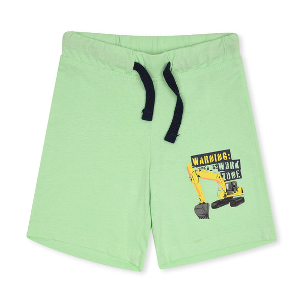 Dopo Soft Jersey Green With Crane Printed Short