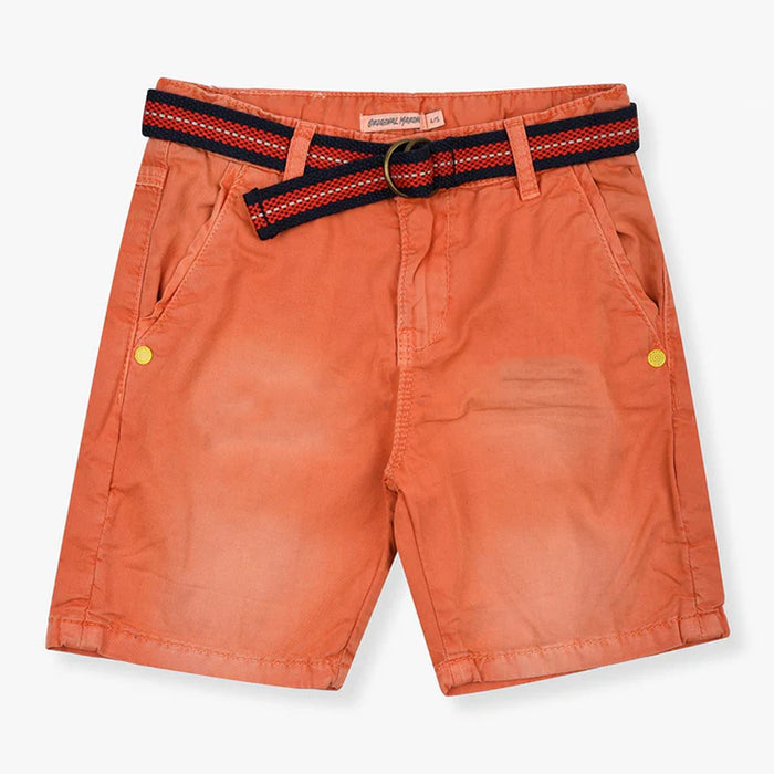 O M Denim Orange Shorts