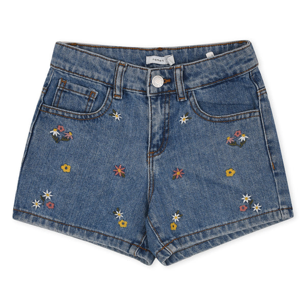 N IT Girl Blue With Embroidery Denim Short