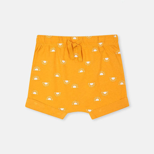 BB Imported Soft Cotton Jersey Yellow With Sun Rise Printed Shorts