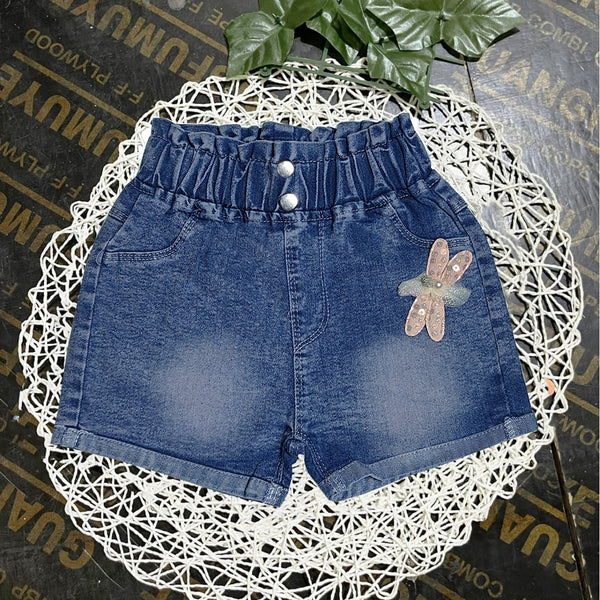 Girl Denim Blue With Note Short