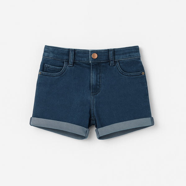 SM Girl Navy Blue Short With Back Heart Pocket