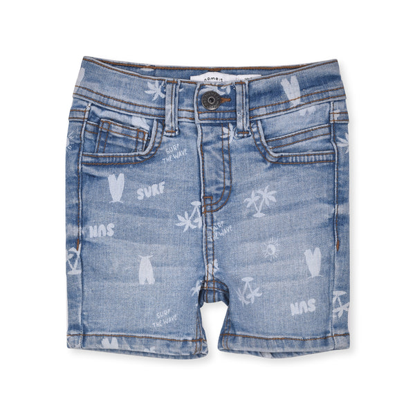 N IT Girl Denim Blue Tree Print Short