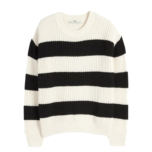 CA Navy Blue And White Lining Knitted Sweater