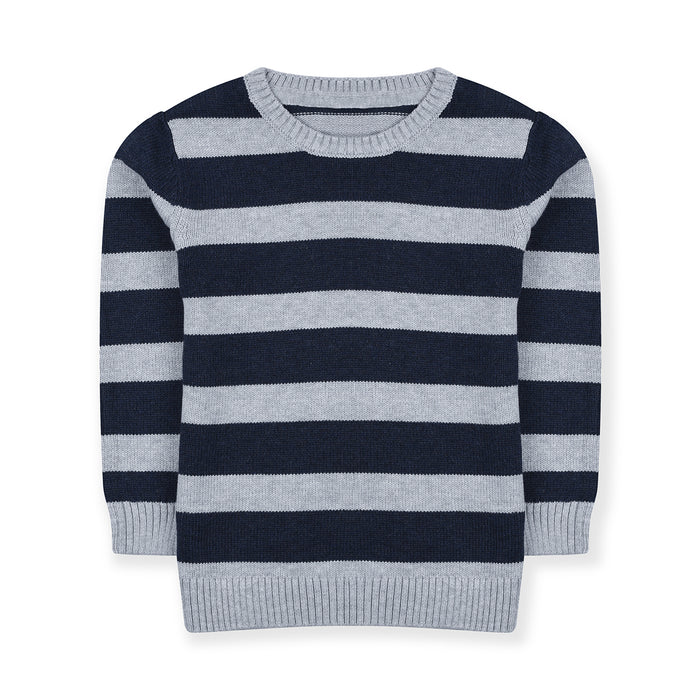 A N K O Grey With Blue Lining Sweater