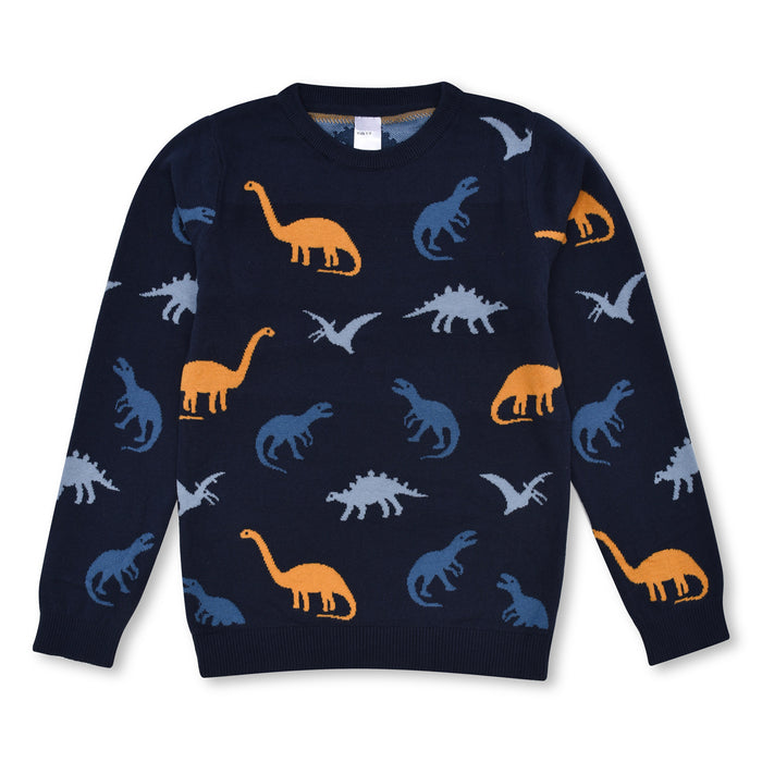 AN KO Navy Blue Dinosaur's  Print