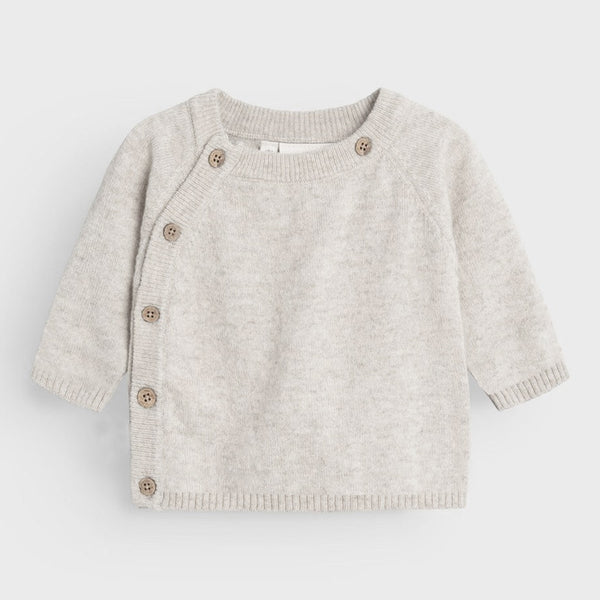 INX TENSO Uni Cream Side Button Sweater