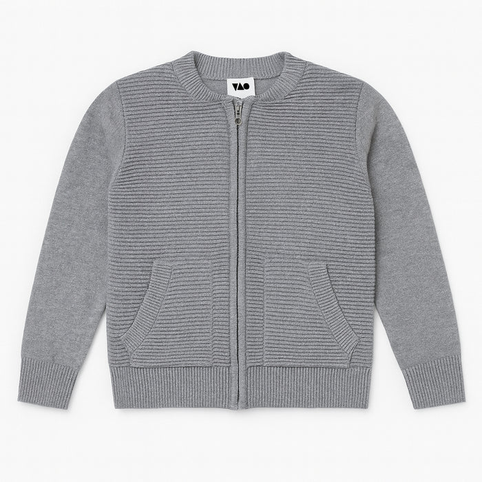 T A O Boy Grey Zipper Sweater