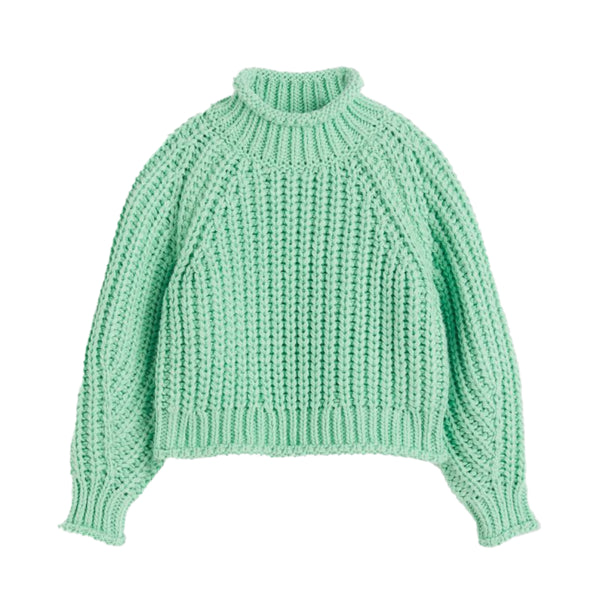 Q TEE Girl Green Knitted Sweater