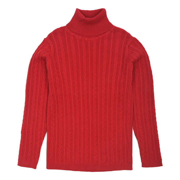 NXT Girl Red Knitted High Neck Sweater