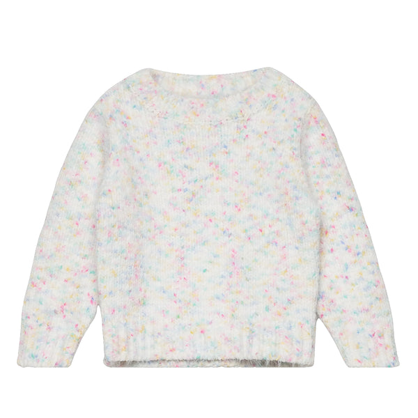 MC Girl Multi-Coloured Chenille in Silver white Sweater