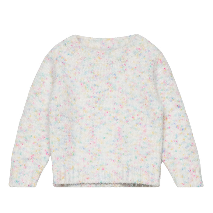 MC Girl Multi-Color Chenille in Silver white Sweater