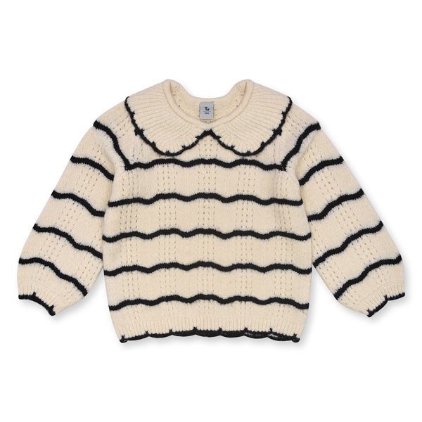 TU Off-White Sweater With Black Lining