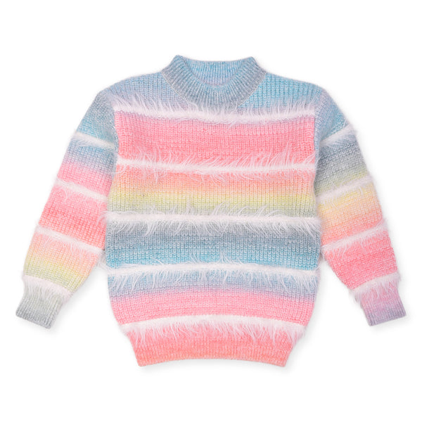 Girl Multi Color Fur Sweater