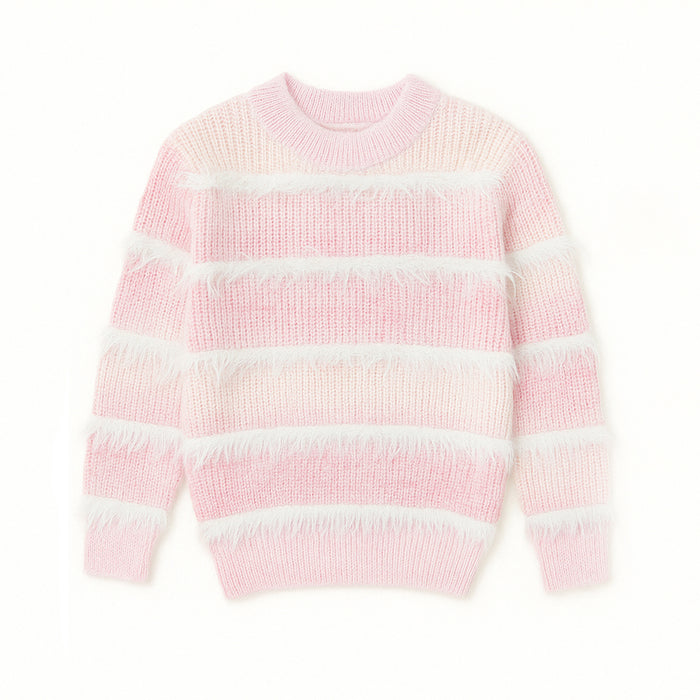 Girl Baby Pink Fur Sweater