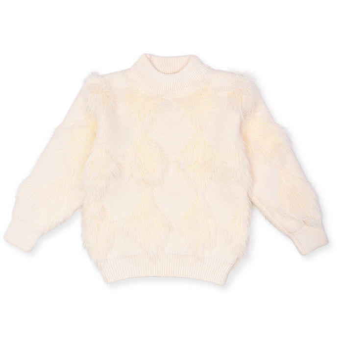 Girl White Fur Sweater