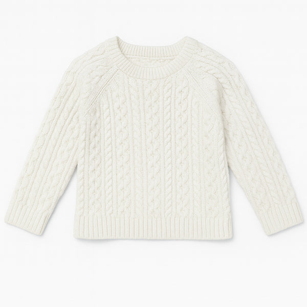 MC Girl White Knitted Gliterish Sweater